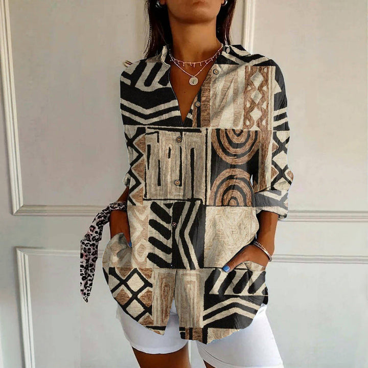 Astraria | Blusa con Stampa Astratta Vintage