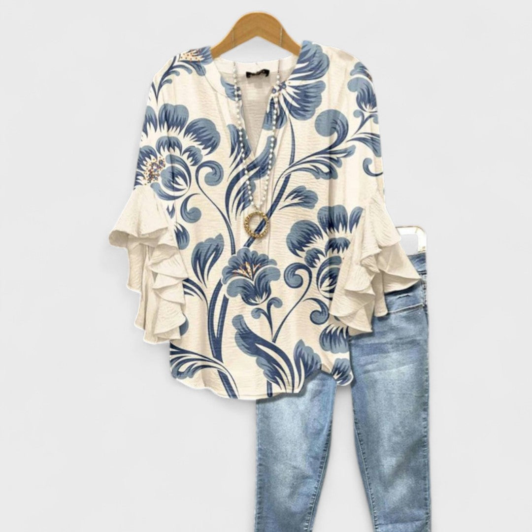Fioralia | Blusa Elegante con Stampa Floreale