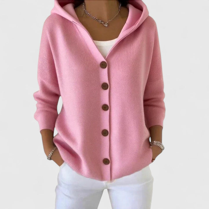Delphina | Cardigan con Cappuccio Eleganza Quotidiana