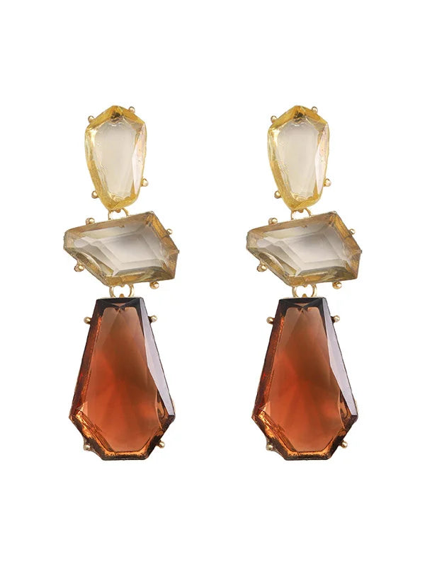 Orecchini Pendenti Geometrici – Caramel