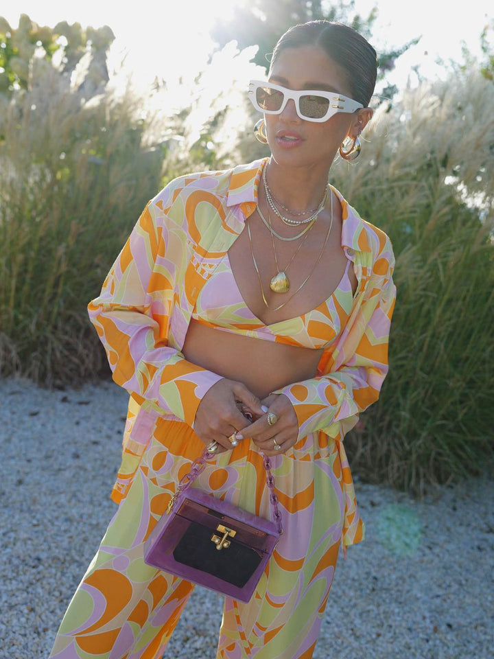 Completo Mare Stampa Tropicale – Camicia e Pantaloni Coordinati