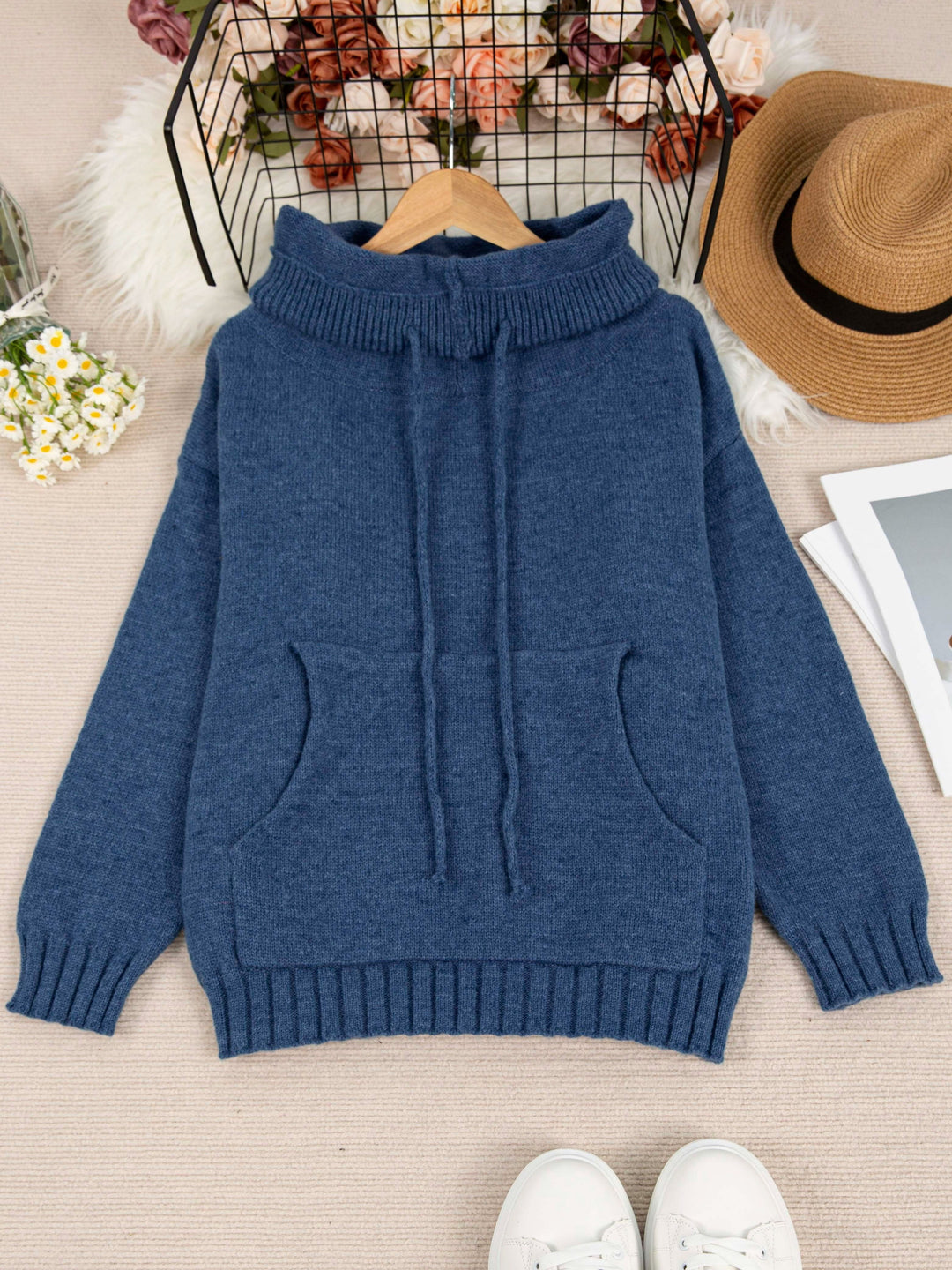 Zelina | Maglione Casual con Cappuccio e Tasca