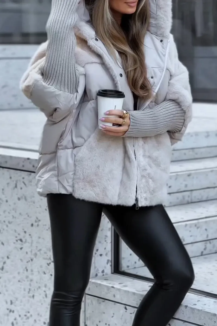 ARIANNA | Giacca Termica Multicolore da Donna con Cappuccio