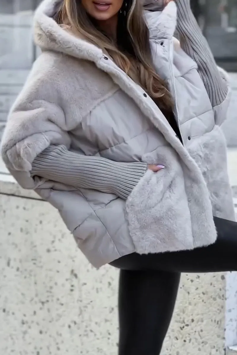 ARIANNA | Giacca Termica Multicolore da Donna con Cappuccio