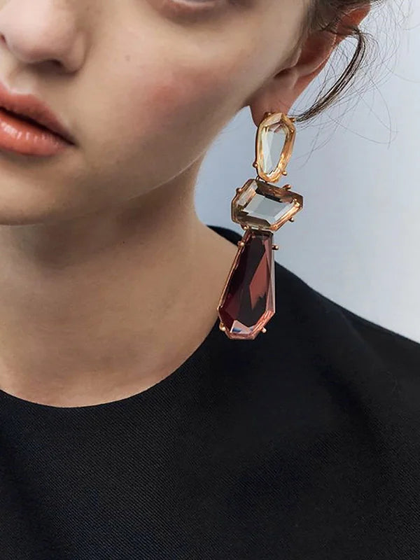 Orecchini Pendenti Geometrici – Caramel