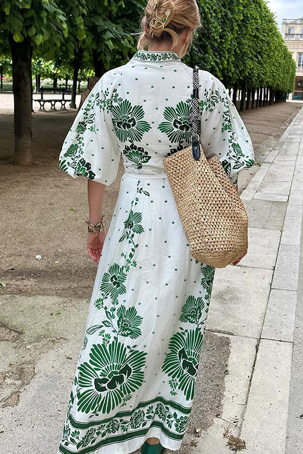 Abito Camicia Lungo con Stampa Unica