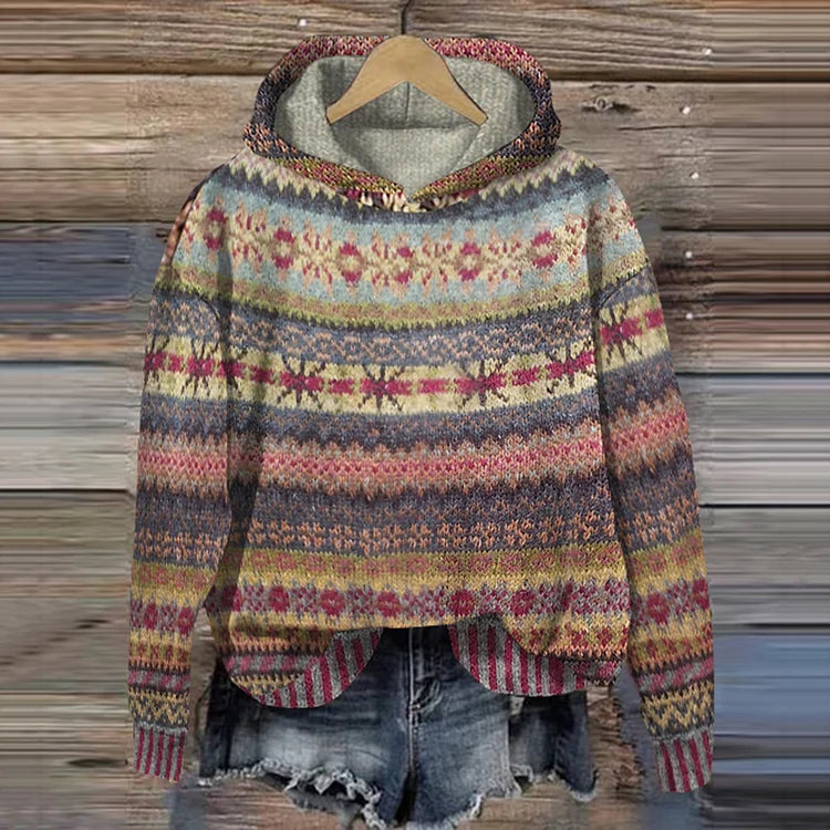 Anjora | Maglione Rétro con Cappuccio