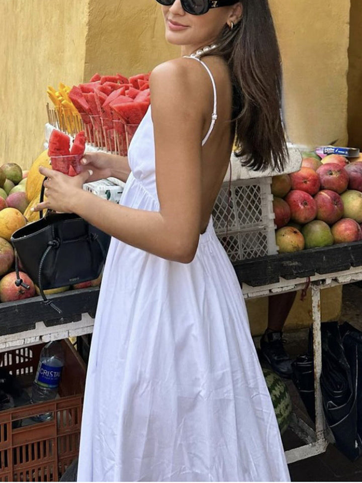 Abito Lungo “Campagna e Mare” con Schiena Scoperta