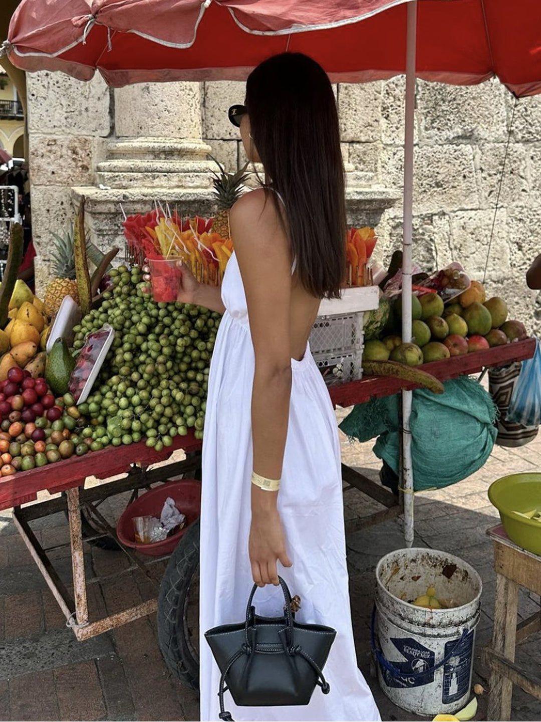 Abito Lungo “Campagna e Mare” con Schiena Scoperta