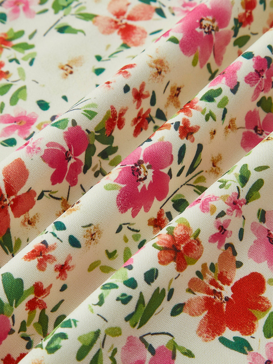 Abito Midi a Fiori con Spalline e Bordino Ricamato