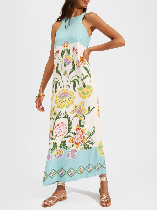 Abito Midi Senza Maniche con Stampa Floreale "Sunshine"