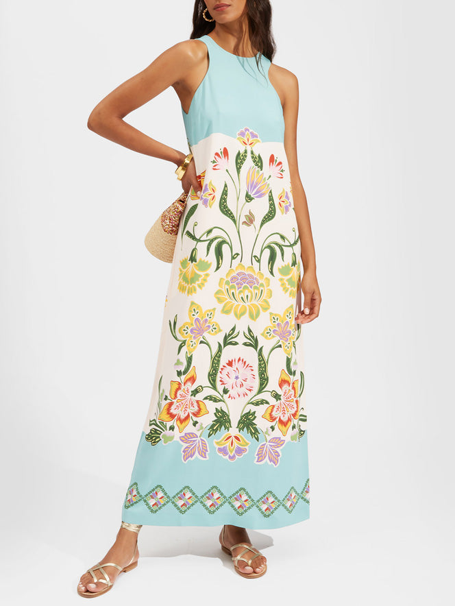 Abito Midi Senza Maniche con Stampa Floreale "Sunshine"