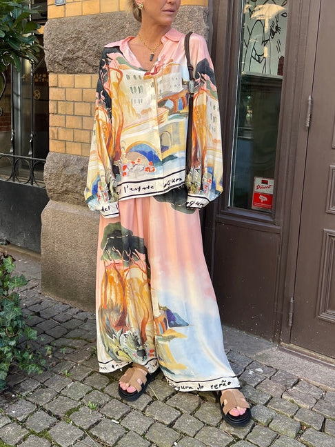 Verona | Camicia Oversize con Stampa Paesaggio