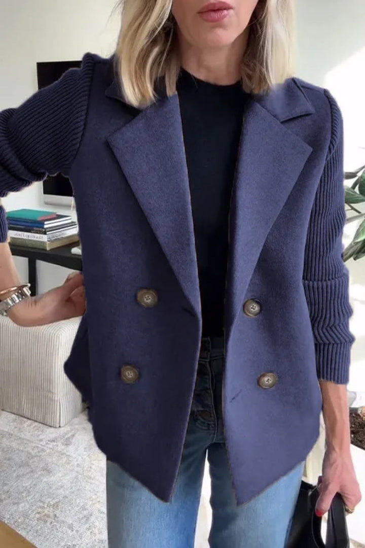 Camilla | Cappotto Patchwork con Bottoni e Maniche Casual