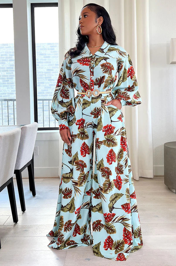Palma | Jumpsuit Tropicale a Gamba Larga