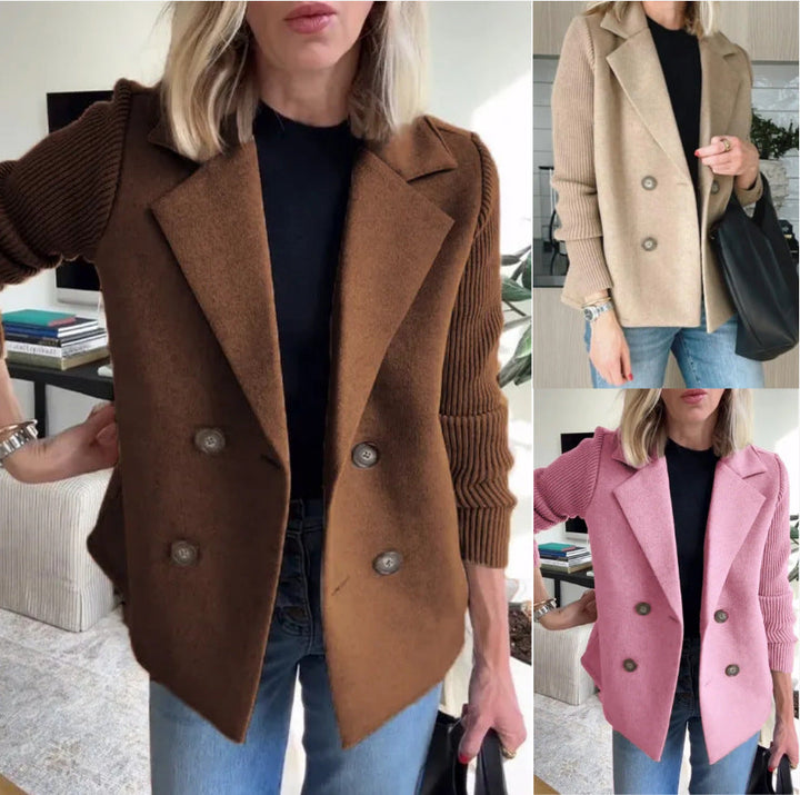 Camilla | Cappotto Patchwork con Bottoni e Maniche Casual