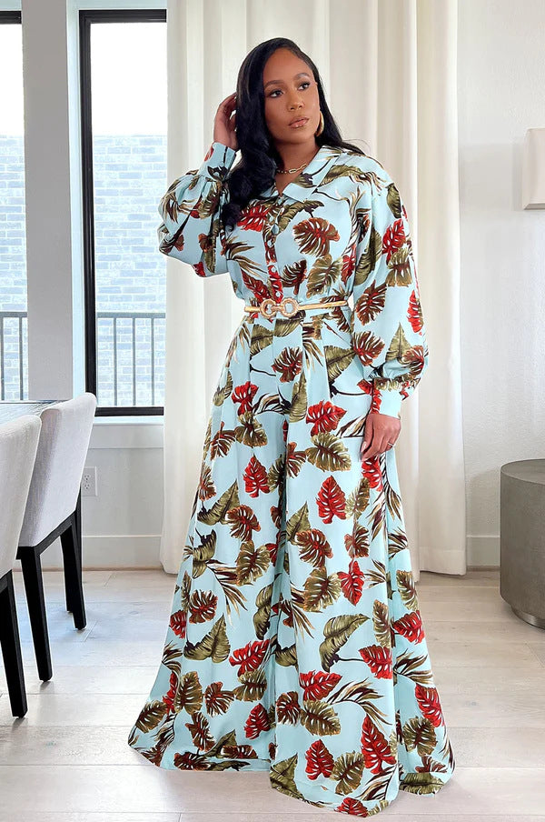 Palma | Jumpsuit Tropicale a Gamba Larga