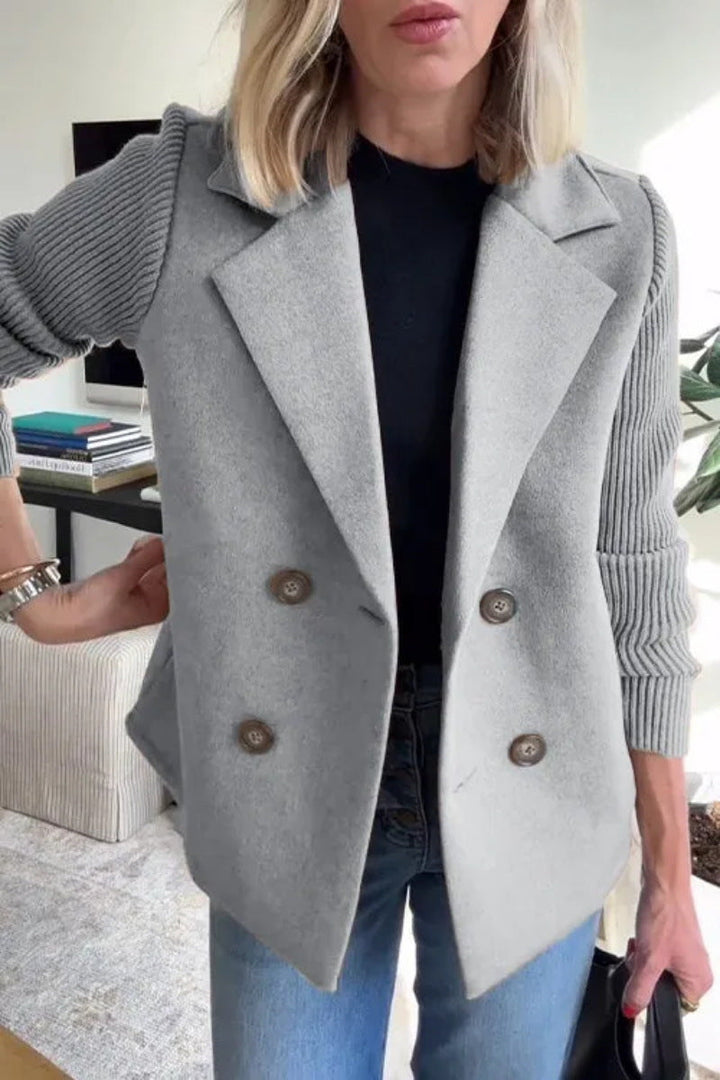 Camilla | Cappotto Patchwork con Bottoni e Maniche Casual