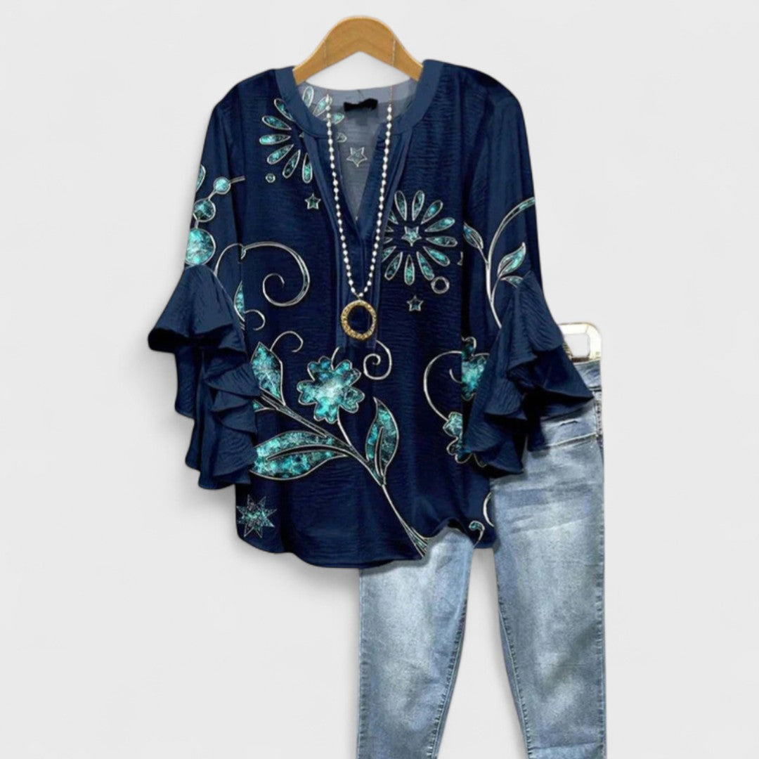 Fioralia | Blusa Elegante con Stampa Floreale
