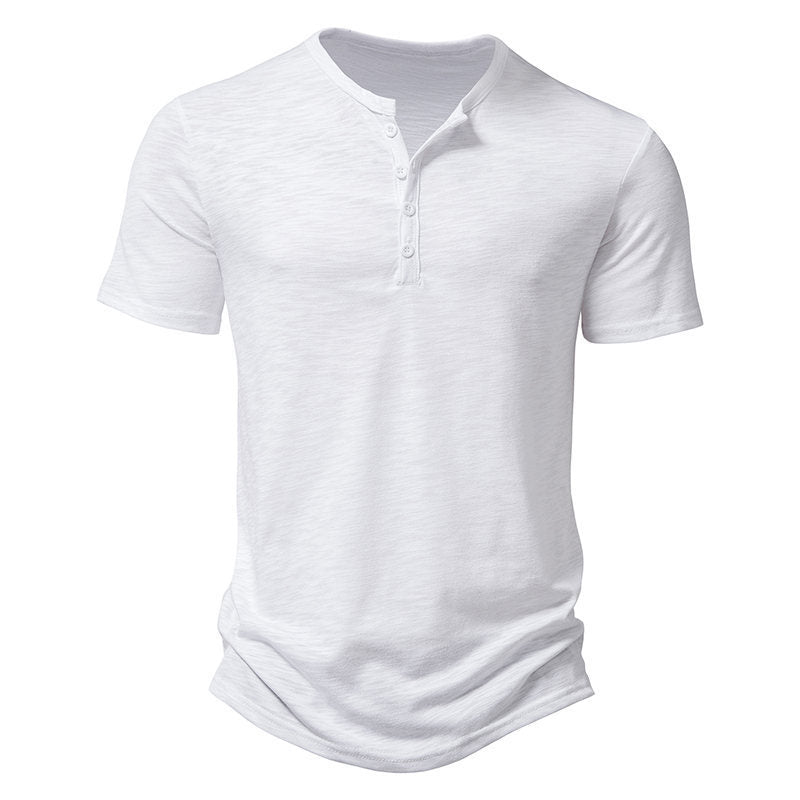 T-shirt da Uomo con Colletto Henley – Stile Casual e Versatilità Quotidiana