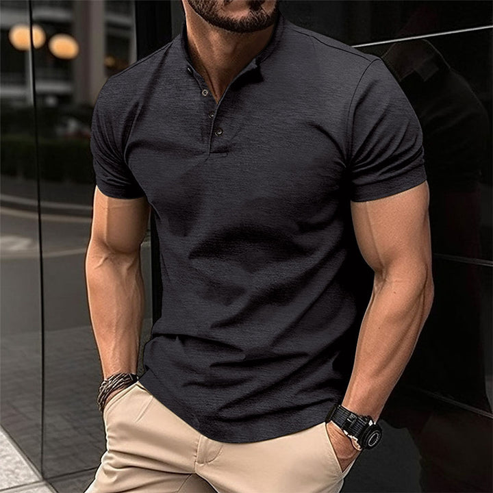 Polo da Uomo con Colletto Henley – Stile Sportivo e Versatile