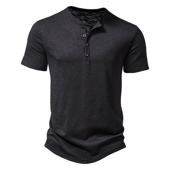 T-shirt da Uomo con Colletto Henley – Stile Casual e Versatilità Quotidiana