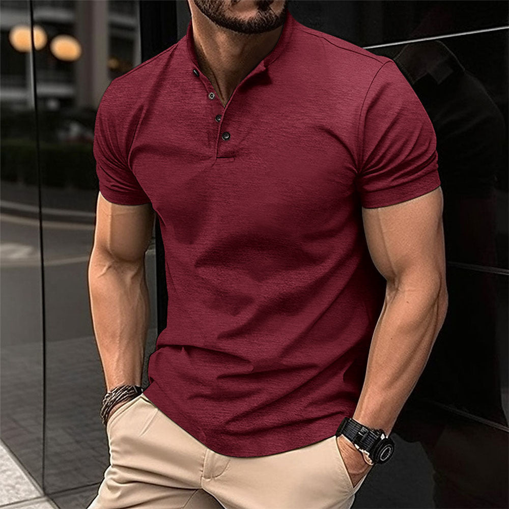 Polo da Uomo con Colletto Henley – Stile Sportivo e Versatile