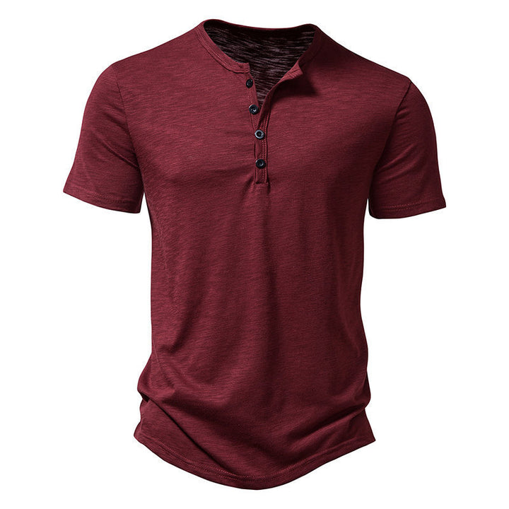 T-shirt da Uomo con Colletto Henley – Stile Casual e Versatilità Quotidiana