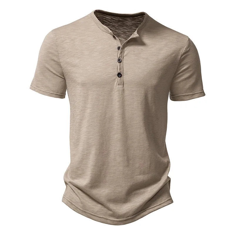 T-shirt da Uomo con Colletto Henley – Stile Casual e Versatilità Quotidiana