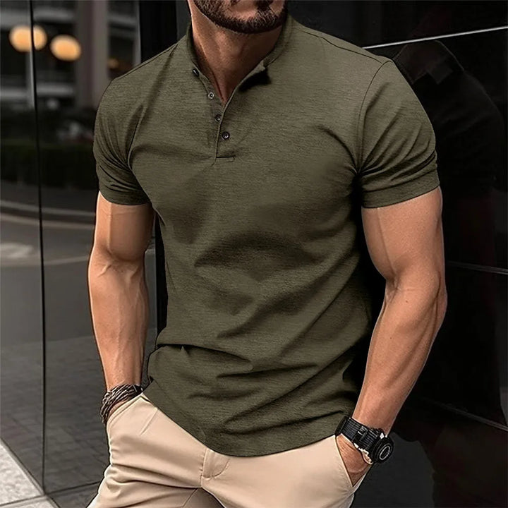 Polo da Uomo con Colletto Henley – Stile Sportivo e Versatile