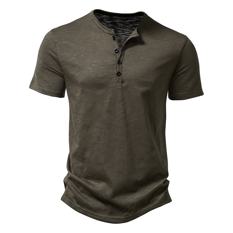 T-shirt da Uomo con Colletto Henley – Stile Casual e Versatilità Quotidiana