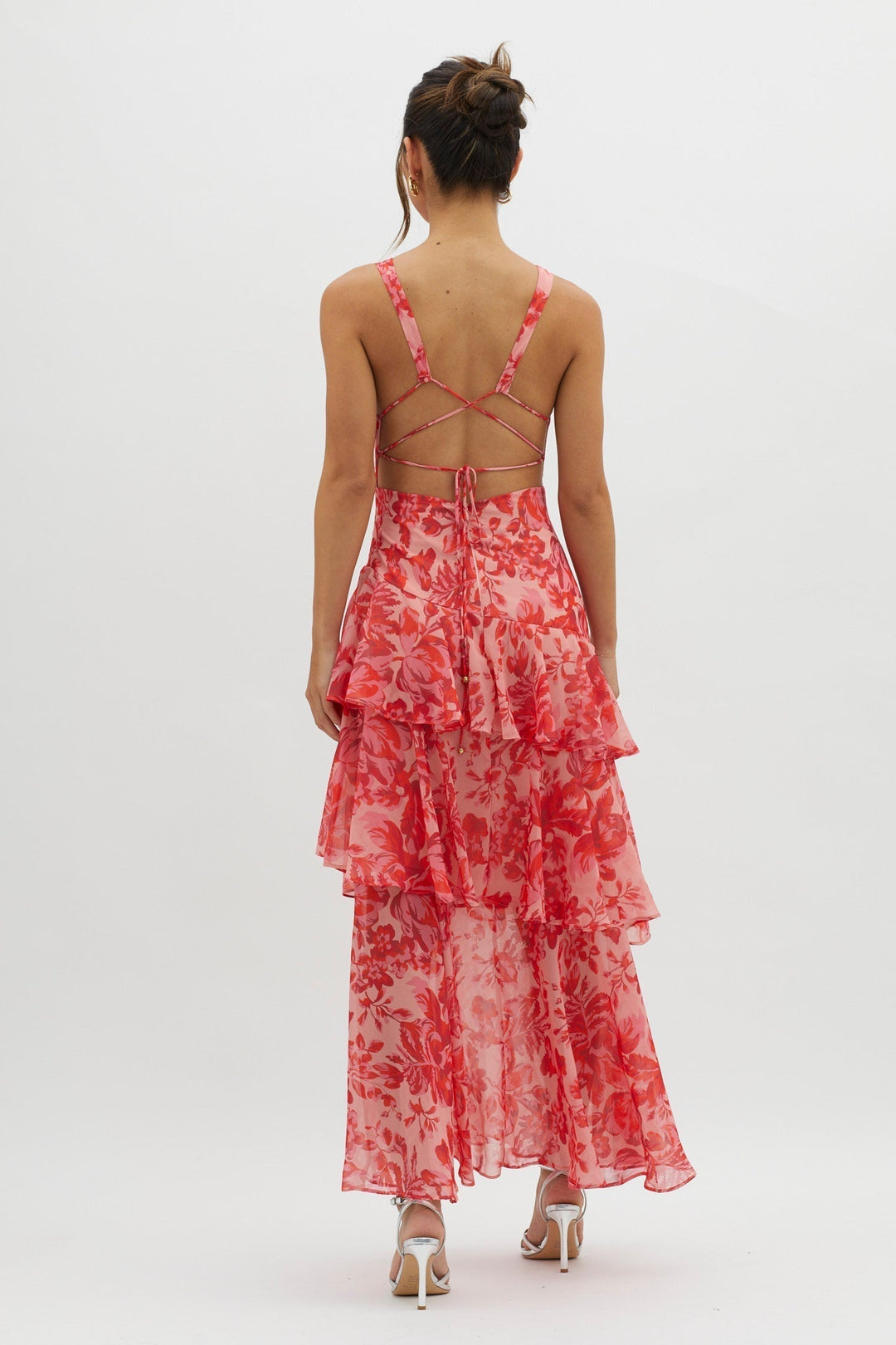 Rosalia | Abito Midi con Balze Floreali