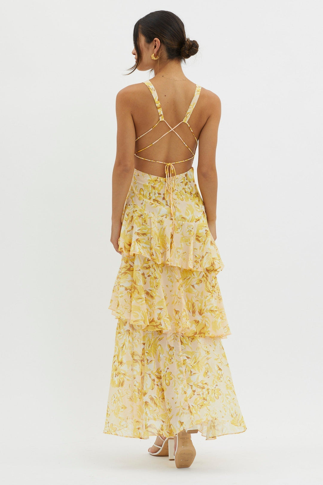 Rosalia | Abito Midi con Balze Floreali