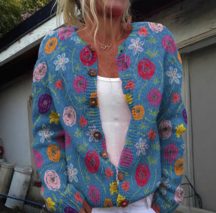 Fioralda | Cardigan Elegante con Fantasia