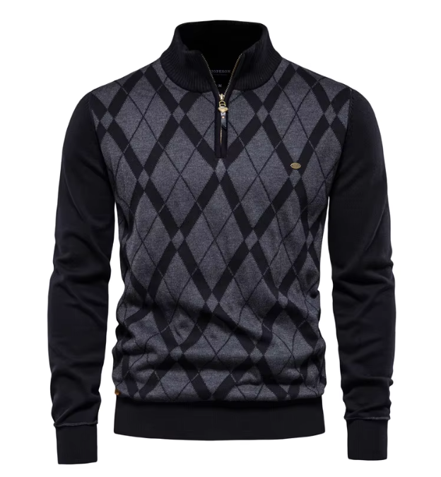 Nicola | Pullover Uomo con Mezza Zip dallo Stile Classico