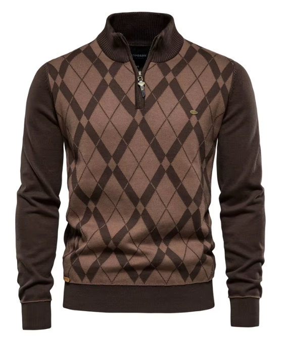 Nicola | Pullover Uomo con Mezza Zip dallo Stile Classico
