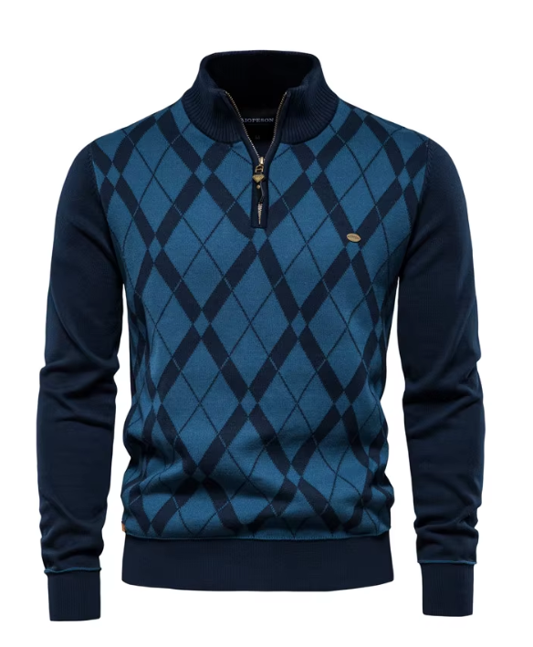 Nicola | Pullover Uomo con Mezza Zip dallo Stile Classico