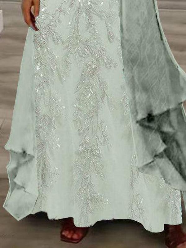 Completo Due Pezzi: Vestito Maxi con Stampa Floreale Giovane e Giacca Leggera