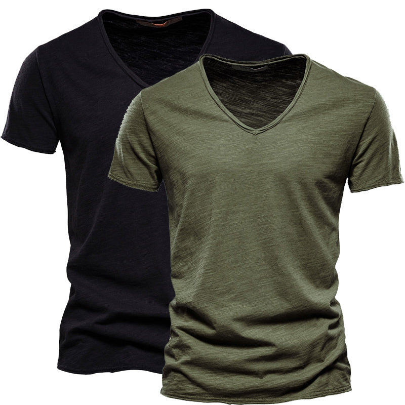 Set 2 T-Shirt da Uomo con Scollo a V – Comodità Quotidiana in Stile Essenziale