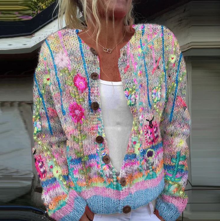 Fioralda | Cardigan Elegante con Fantasia
