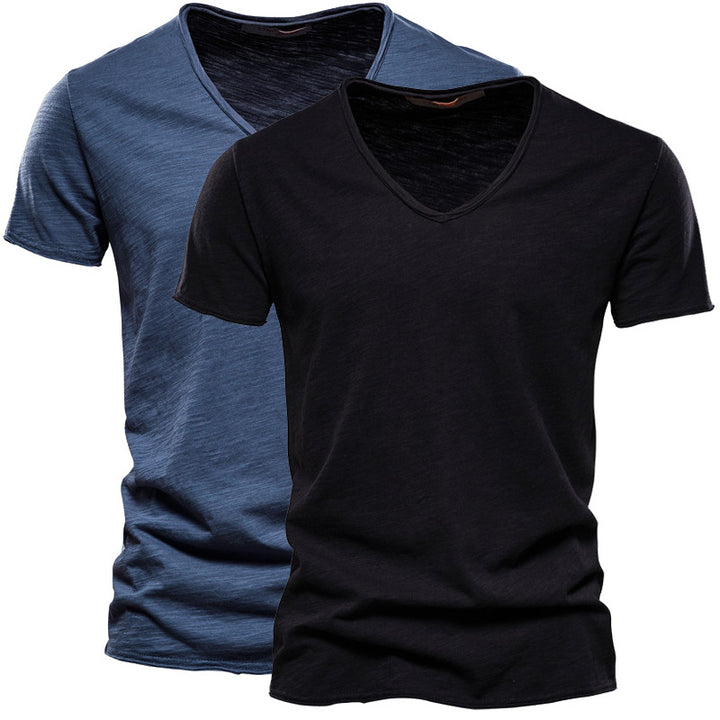 Set 2 T-Shirt da Uomo con Scollo a V – Comodità Quotidiana in Stile Essenziale