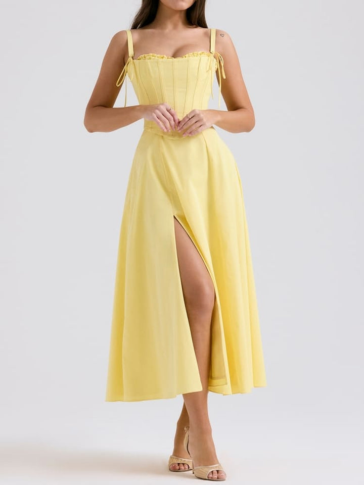 Marily | Abito Midi in Cotone con Corsetto Rimovibile