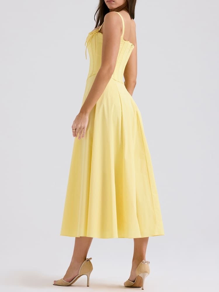 Marily | Abito Midi in Cotone con Corsetto Rimovibile
