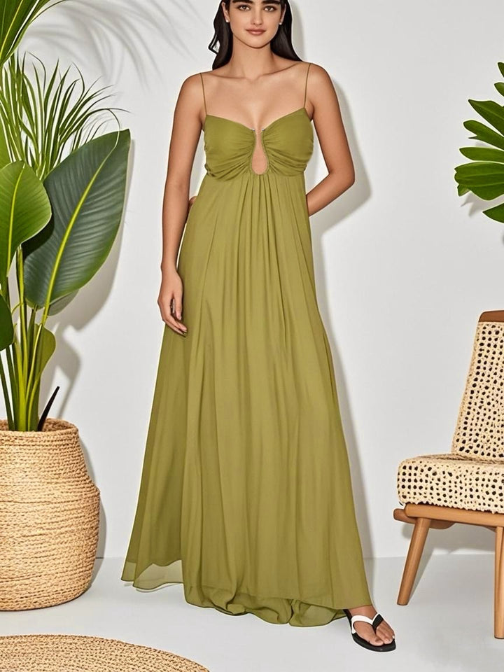 Abito Lungo con Spalline Sottili – Elegante e Versatile