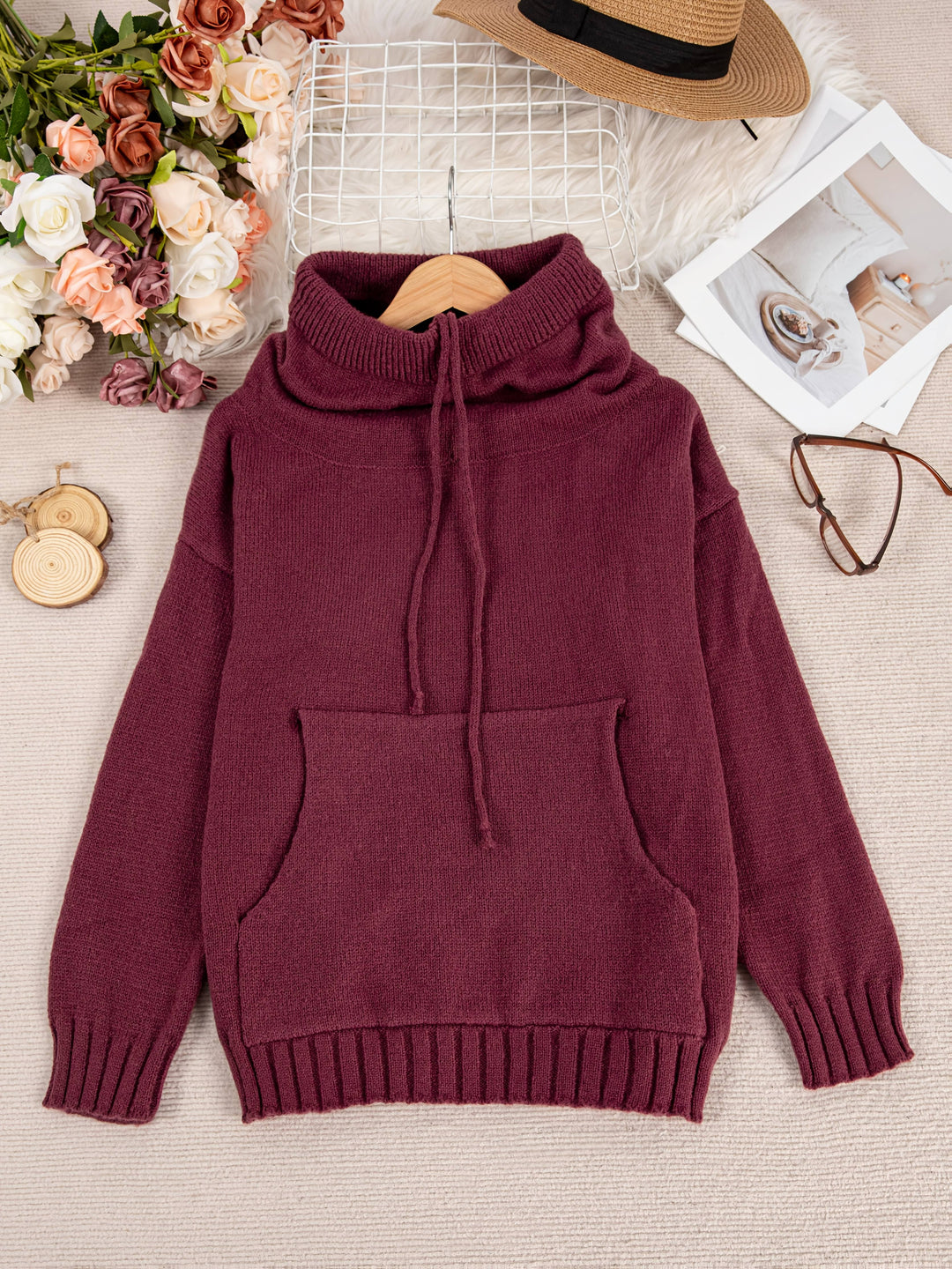 Zelina | Maglione Casual con Cappuccio e Tasca