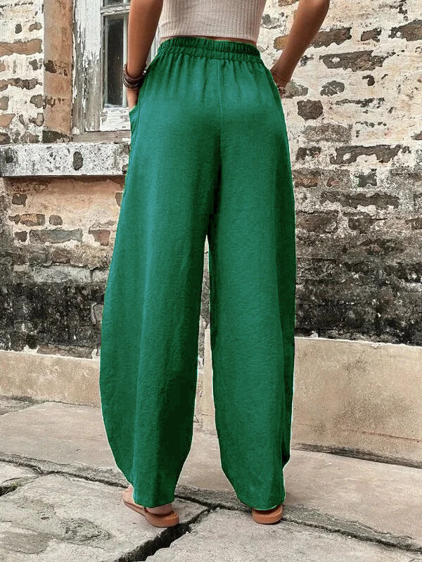 Pantaloni Larghi con Tasche, Elasticizzati – Taglie Comode