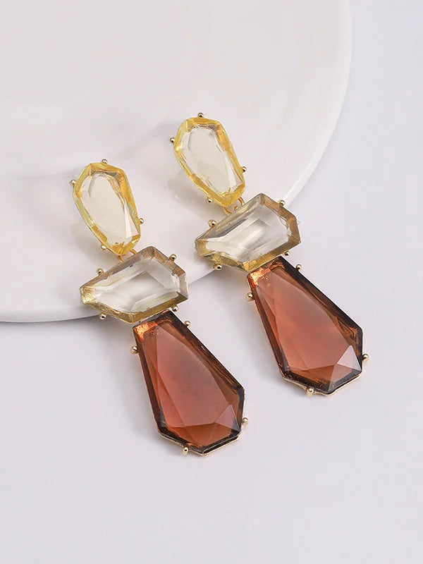 Orecchini Pendenti Geometrici – Caramel
