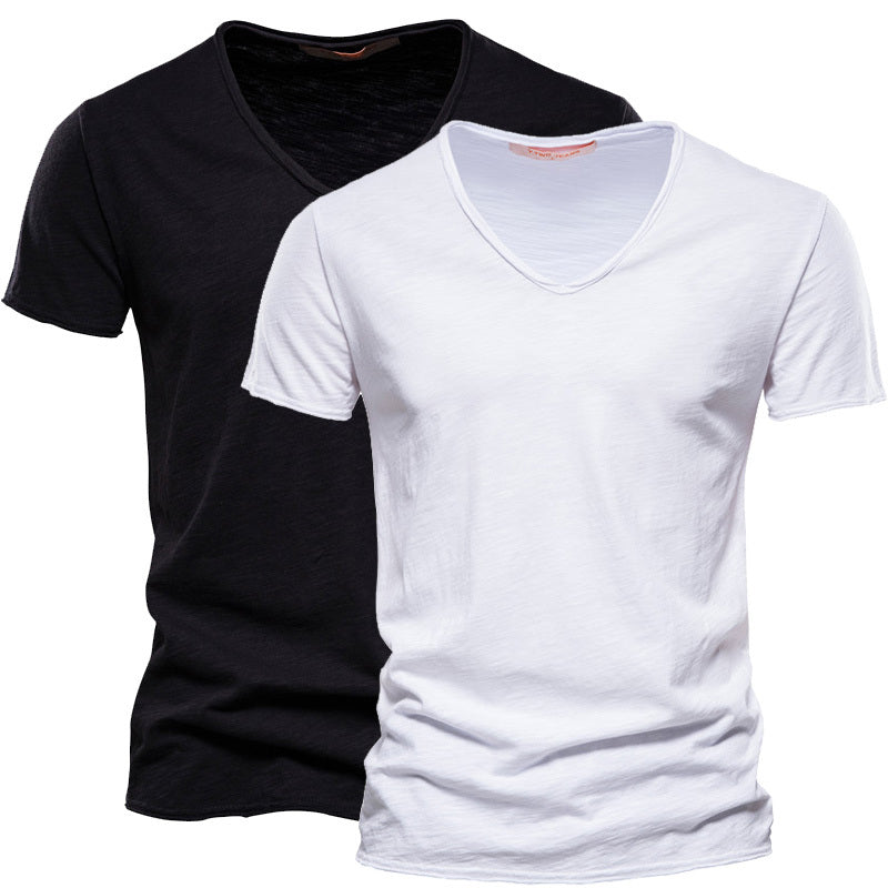 Set 2 T-Shirt da Uomo con Scollo a V – Comodità Quotidiana in Stile Essenziale