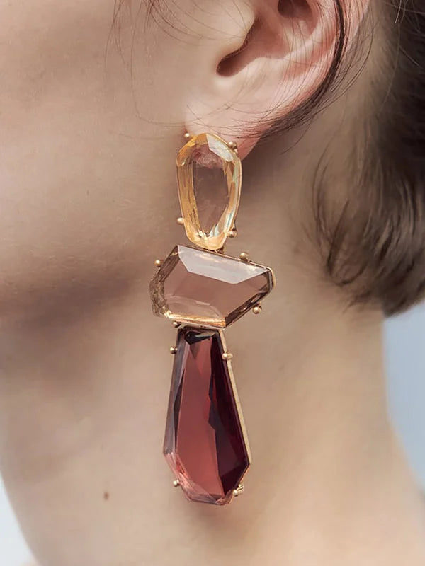 Orecchini Pendenti Geometrici – Caramel