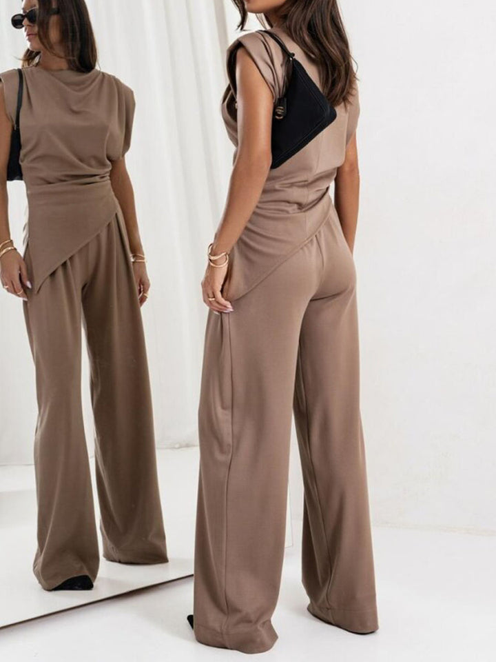Set Due Pezzi Casual Senza Maniche Asimmetrico